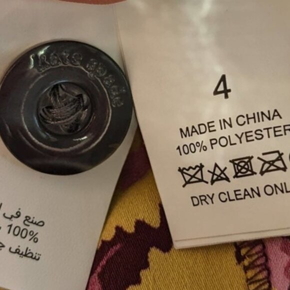 Kate Spade Sunny Bloom Yellow Floral Ruched-Front Shirt Dress – Size 4 - Picture 5 of 6